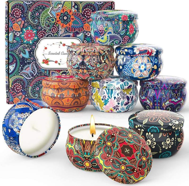 Nextronix Christmas Scented Candle Gift Set of 9 — tin scented candle