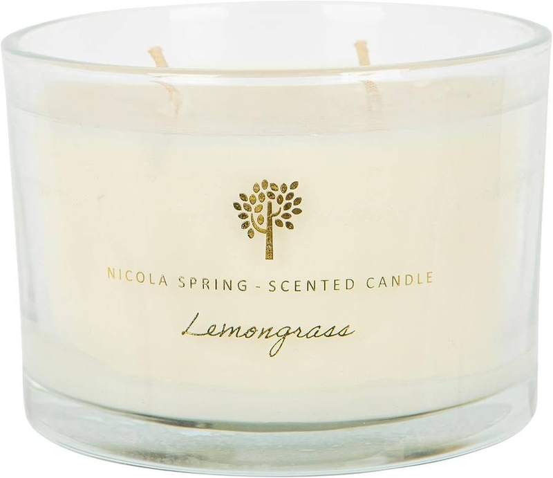 Nicola Spring Lemongrass 2-Wick Soy Candle, 350 g — glass jar scented candle