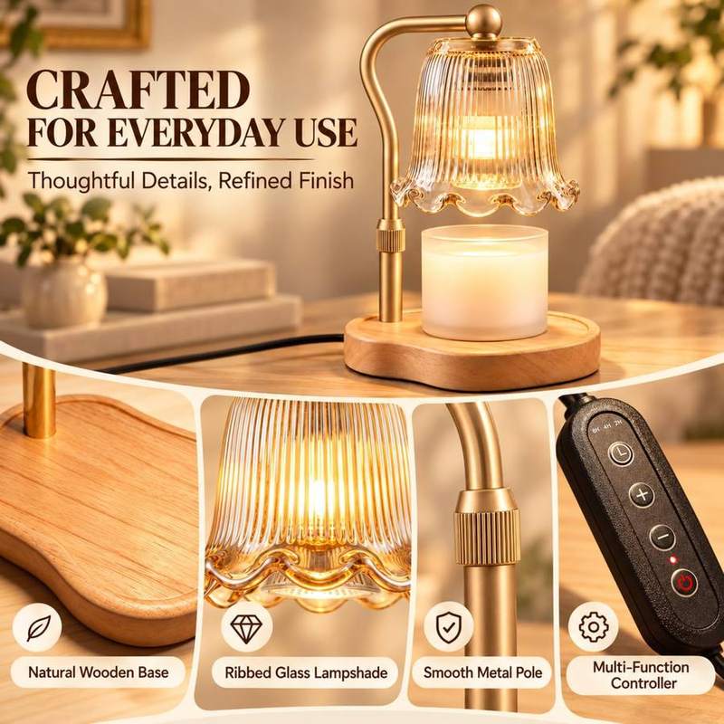 Nimesh Gold Flower Candle Warmer Lamp — photo 9 of 16