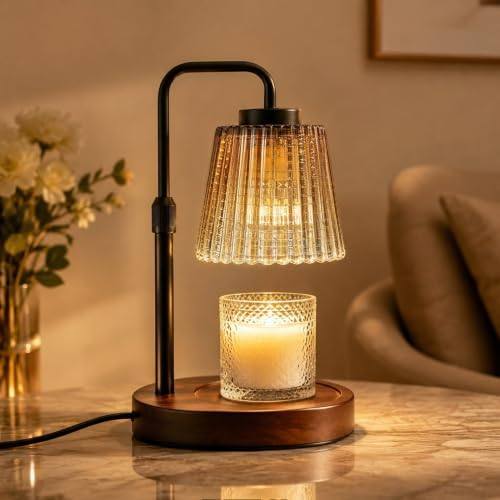 NOVEINN Brown Glass Candle Warmer Lamp, Telescopic — photo 2 of 12
