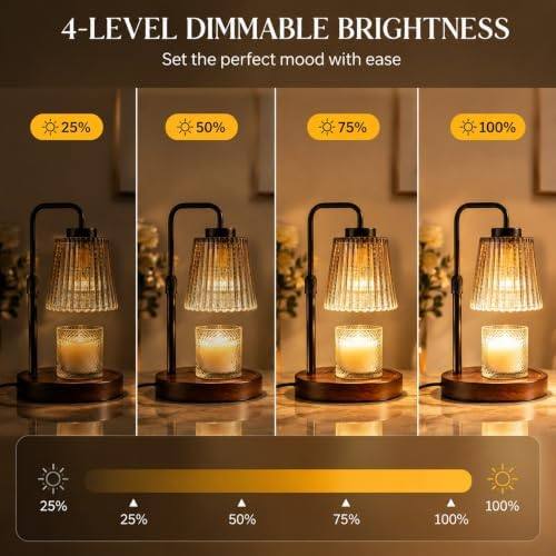 NOVEINN Brown Glass Candle Warmer Lamp, Telescopic — photo 4 of 12