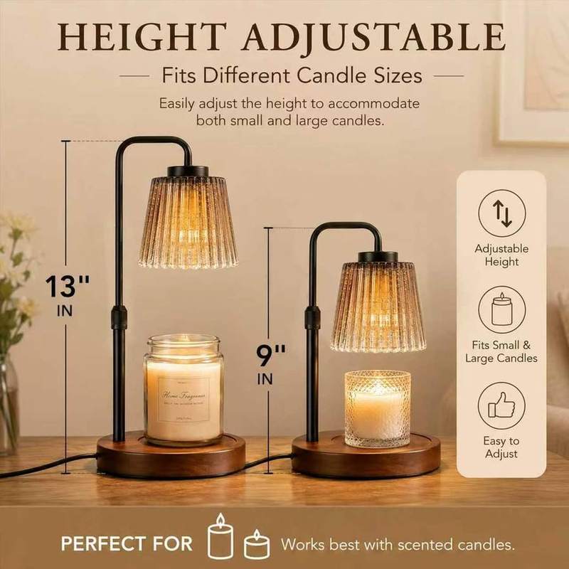 NOVEINN Brown Glass Candle Warmer Lamp, Telescopic — photo 5 of 12