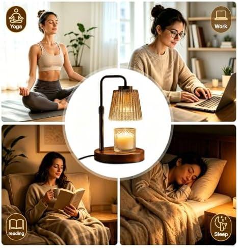 NOVEINN Brown Glass Candle Warmer Lamp, Telescopic — photo 8 of 12