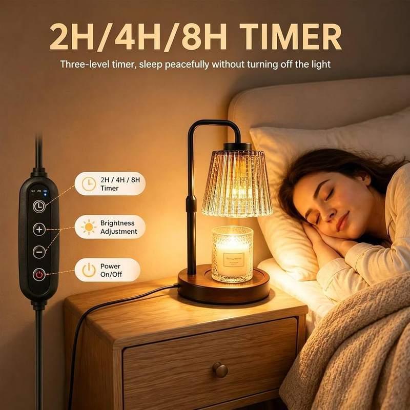 NOVEINN Brown Glass Candle Warmer Lamp, Telescopic — photo 9 of 12