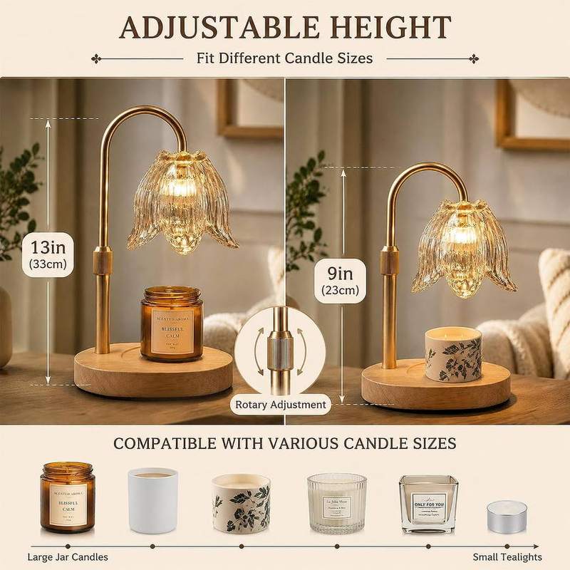 NOVEINN Gold Lily Flower Candle Warmer Lamp — photo 3 of 16