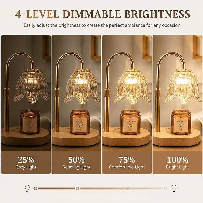NOVEINN Gold Lily Flower Candle Warmer Lamp — photo 5 of 16