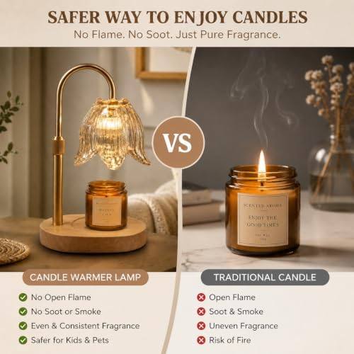 NOVEINN Gold Lily Flower Candle Warmer Lamp — photo 8 of 16