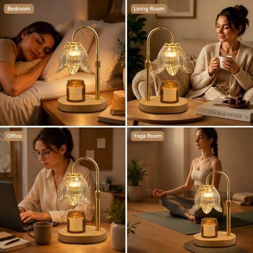 NOVEINN Gold Lily Flower Candle Warmer Lamp — photo 14 of 16