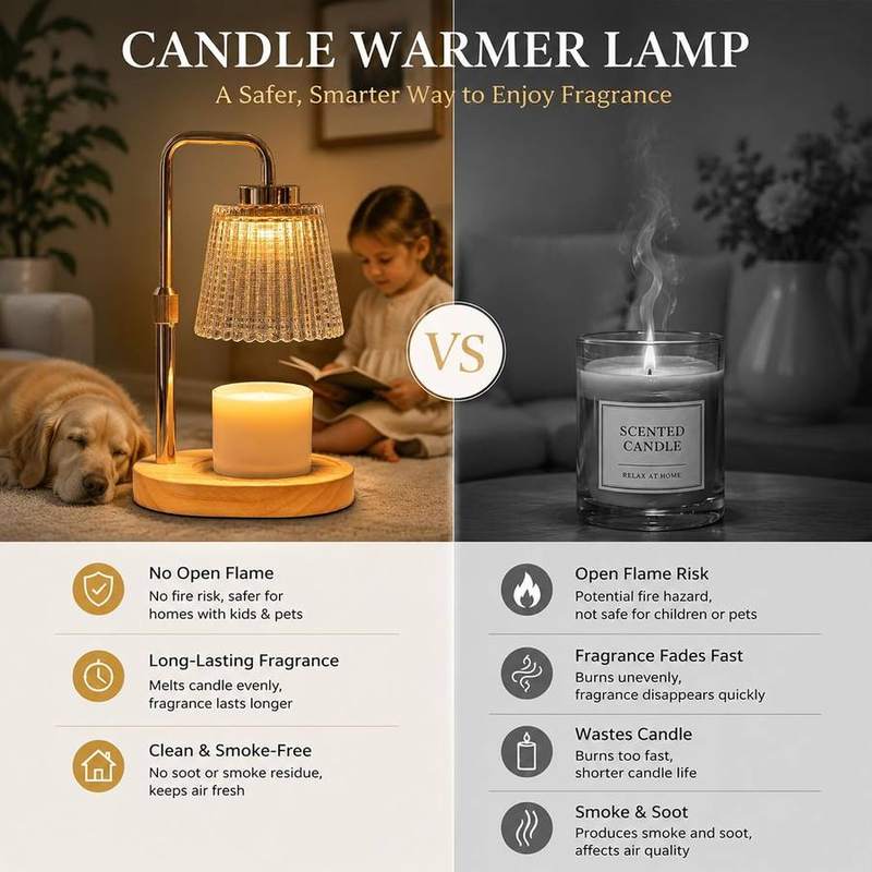 NOVEINN Gold Glass Candle Warmer Lamp, Telescopic — photo 5 of 14