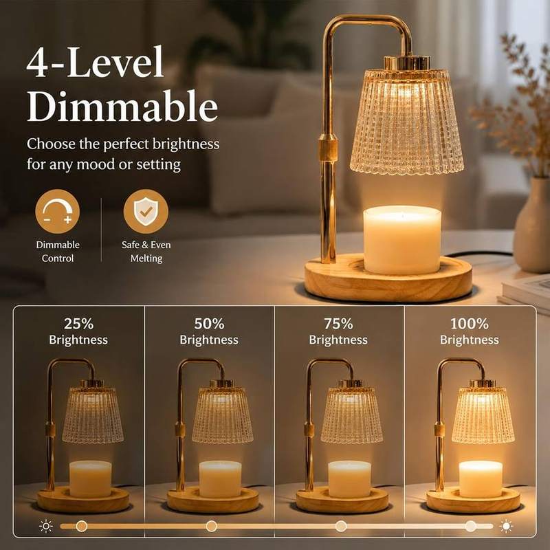 NOVEINN Gold Glass Candle Warmer Lamp, Telescopic — photo 7 of 14