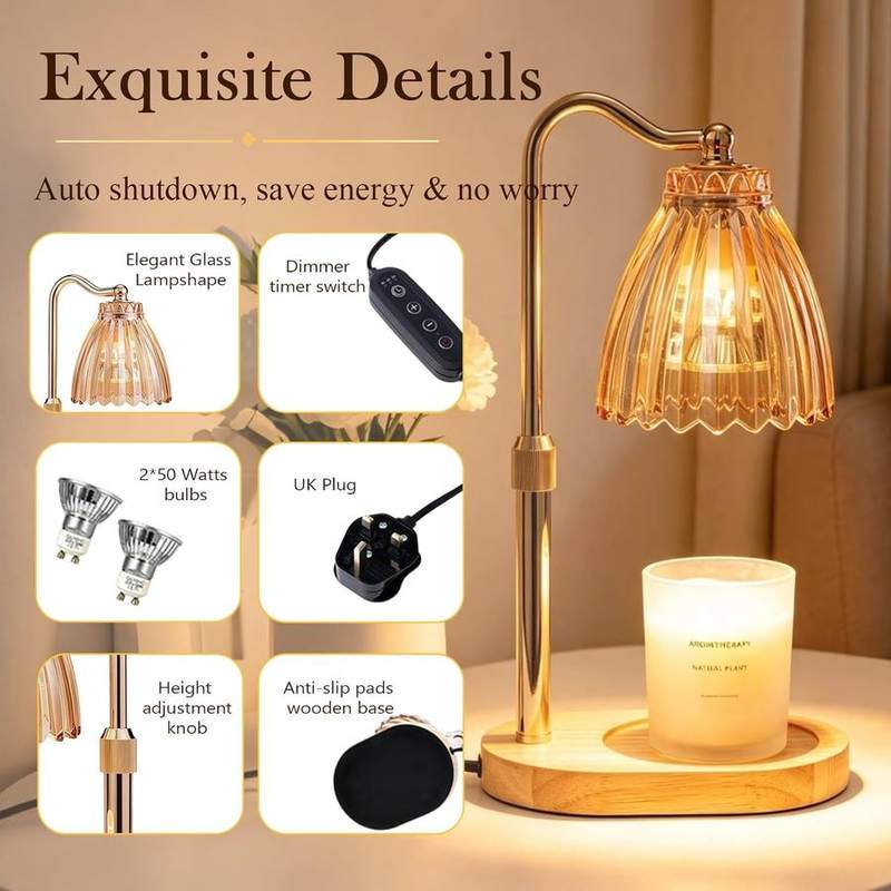Nvsteca Gold Flower Candle Warmer Lamp — photo 7 of 16
