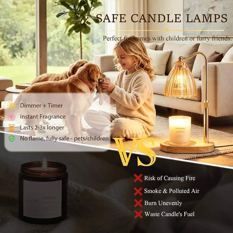Nvsteca Gold Flower Candle Warmer Lamp — photo 9 of 16