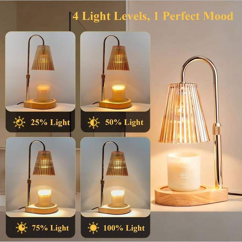 Nvsteca Gold Glass Candle Warmer Lamp, UK Plug — photo 5 of 16