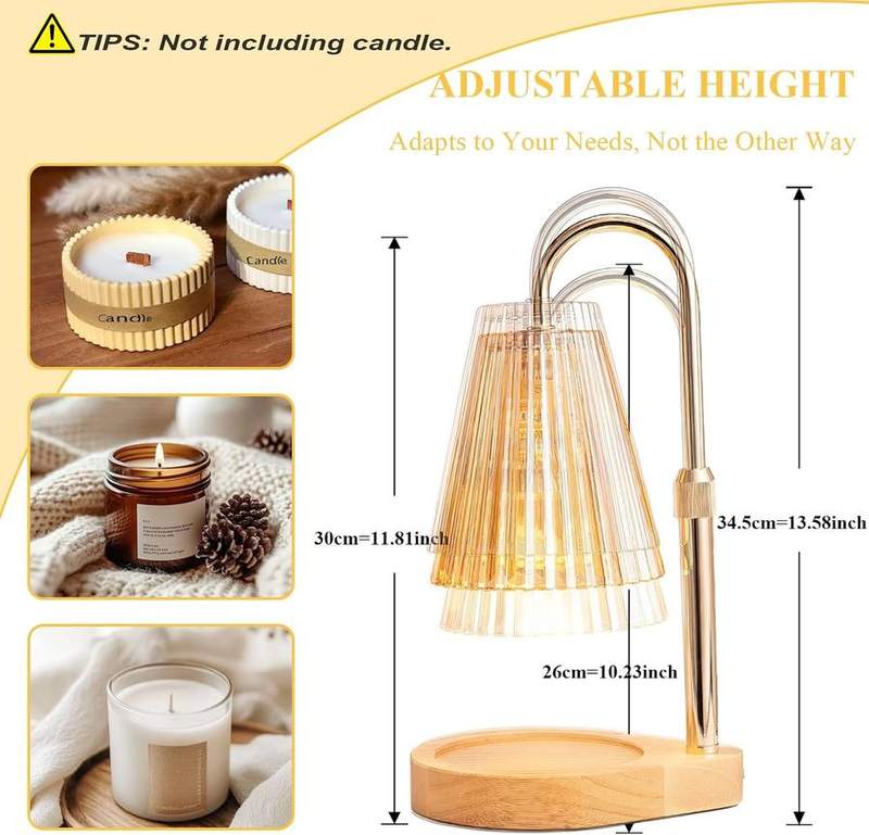 Nvsteca Gold Glass Candle Warmer Lamp, UK Plug — photo 7 of 16