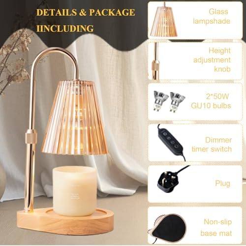Nvsteca Gold Glass Candle Warmer Lamp, UK Plug — photo 10 of 16