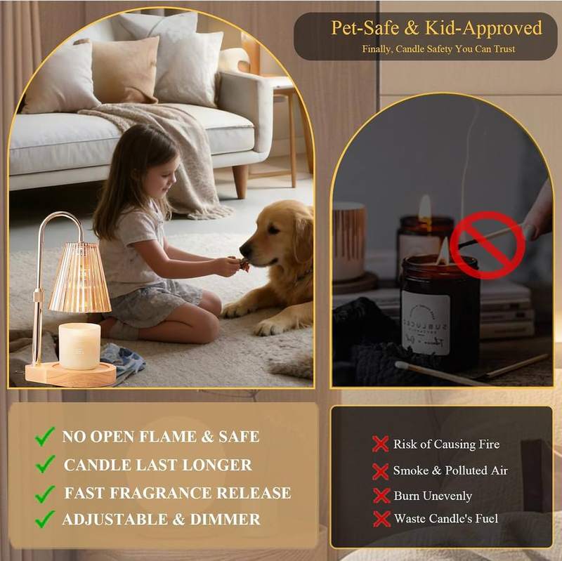 Nvsteca Gold Glass Candle Warmer Lamp, UK Plug — photo 11 of 16