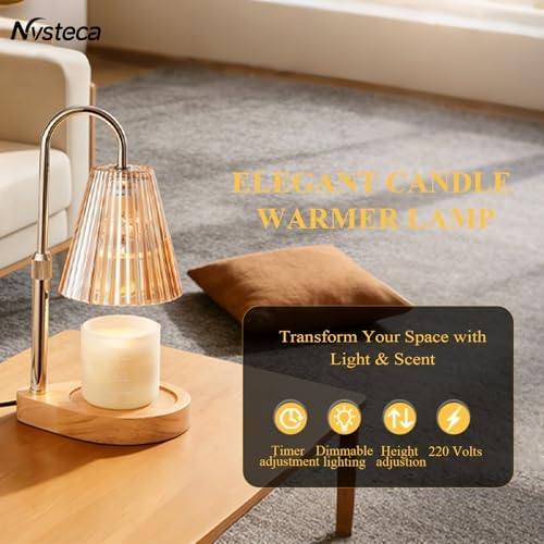 Nvsteca Gold Glass Candle Warmer Lamp, UK Plug — photo 14 of 16