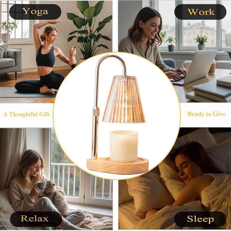 Nvsteca Gold Glass Candle Warmer Lamp, UK Plug — photo 15 of 16