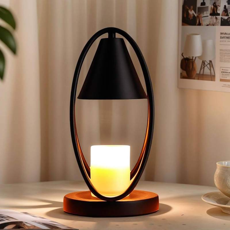 OKYUK Smoky Crystal Candle Warmer Lamp with Remote Control, candle warmer lamp with a crystal-style faceted shade