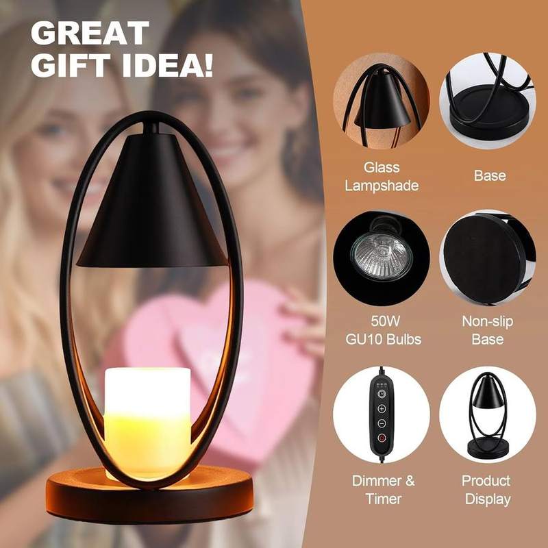OKYUK Smoky Crystal Candle Warmer Lamp with Remote Control — photo 13 of 14