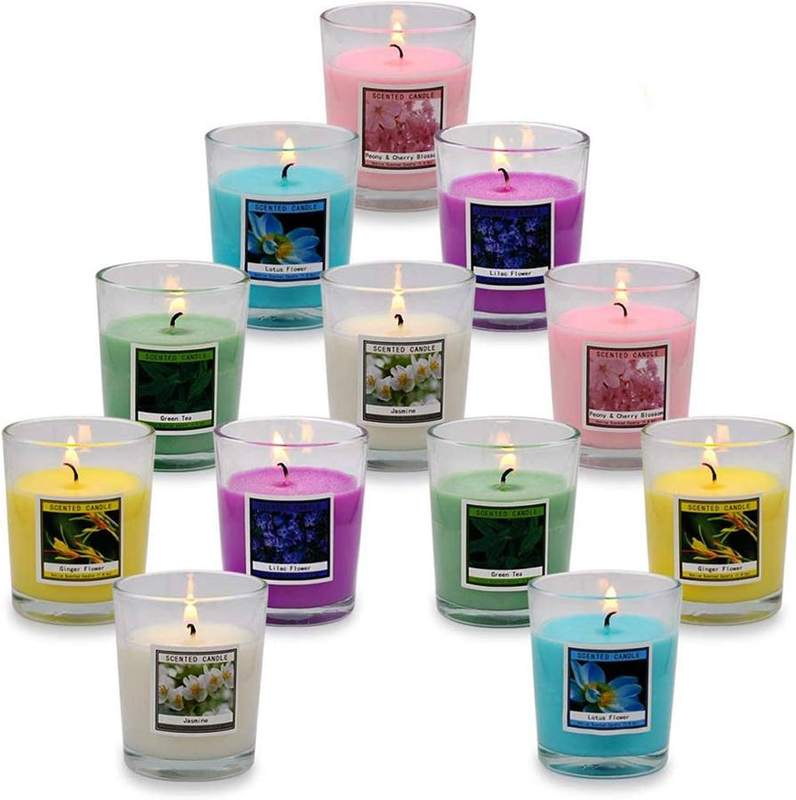 Onlywax Jasmine, Peony and Cherry Scented Candle Gift Set of 12 — scented candle