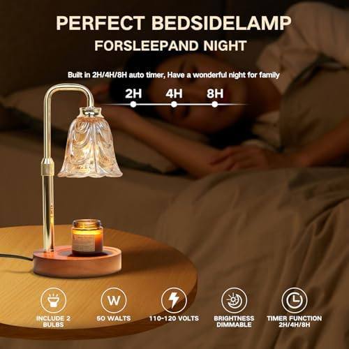 Paryou Glass-Shade Candle Warmer Lamp, Metal Base — photo 12 of 12