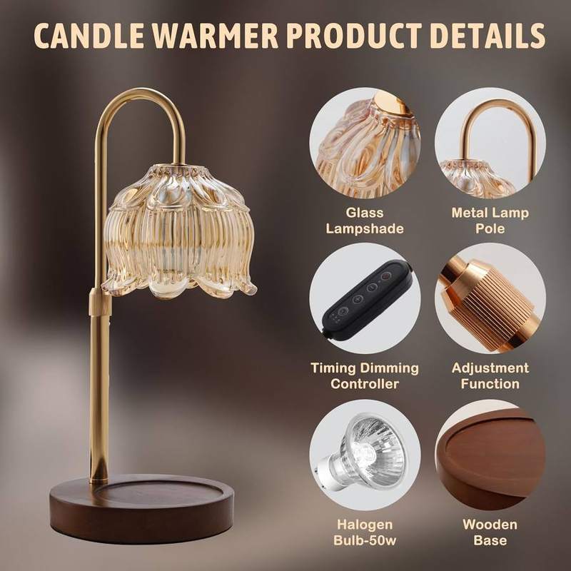 Paryou Walnut-Base Candle Warmer Lamp — photo 3 of 12