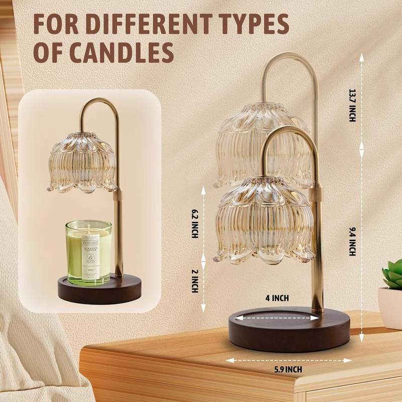 Paryou Walnut-Base Candle Warmer Lamp — photo 5 of 12