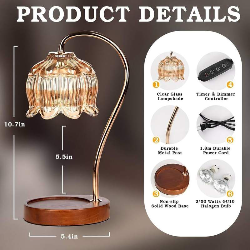 Paryou Brushed Walnut Candle Warmer Lamp — photo 4 of 13