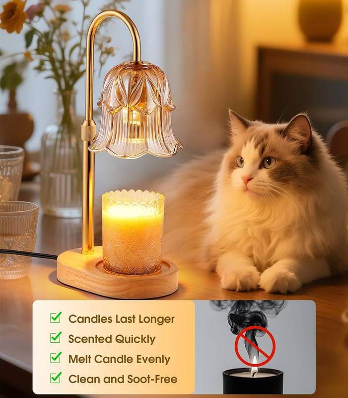 Pfxud Amber Flower Candle Warmer Lamp — photo 3 of 16
