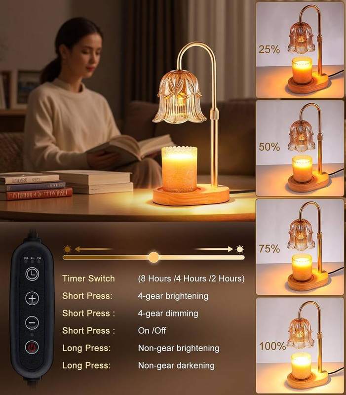 Pfxud Amber Flower Candle Warmer Lamp — photo 5 of 16
