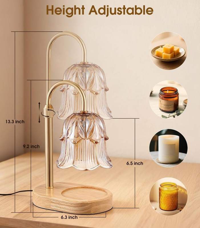 Pfxud Amber Flower Candle Warmer Lamp — photo 9 of 16