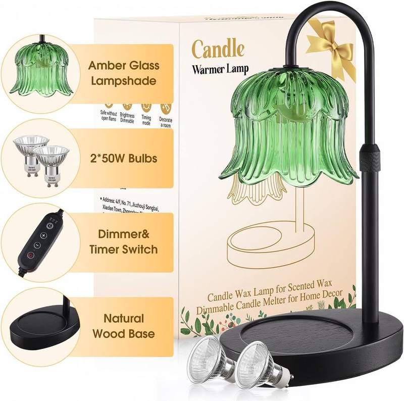 Pfxud Green Flower Candle Warmer Lamp — photo 3 of 16