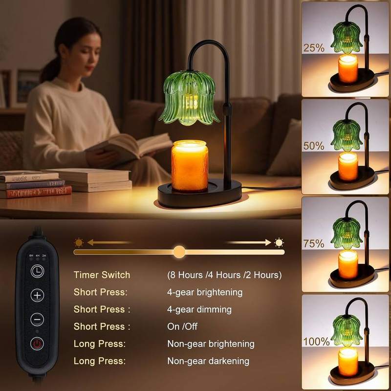Pfxud Green Flower Candle Warmer Lamp — photo 5 of 16