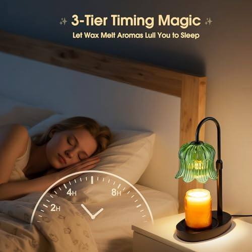 Pfxud Green Flower Candle Warmer Lamp — photo 8 of 16
