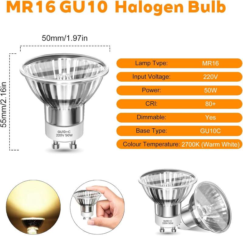Pluvikon 2 Pack GU10 50W Candle Warmer Lamp Bulb — photo 3 of 16
