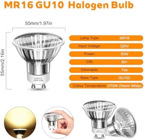Pluvikon 2 Pack GU10 50W Candle Warmer Lamp Bulb — photo 4 of 16