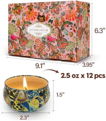 Primevolve Scented Candle Gift Set of 12 with Stickers — photo 10 of 16