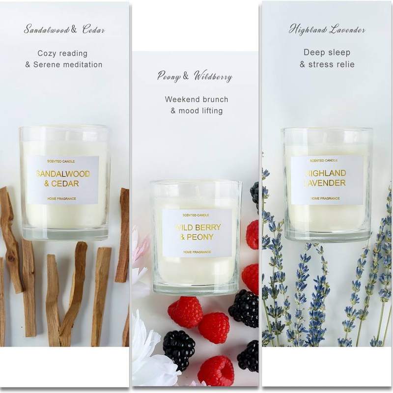 PROFIKLA Lavender, Peony & Berries, Sandalwood Candle Gift Set of 3 — photo 5 of 14