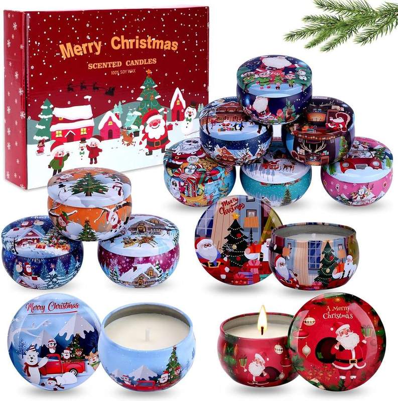 Qizeion Christmas Scented Candle Gift Set of 12 — scented candle