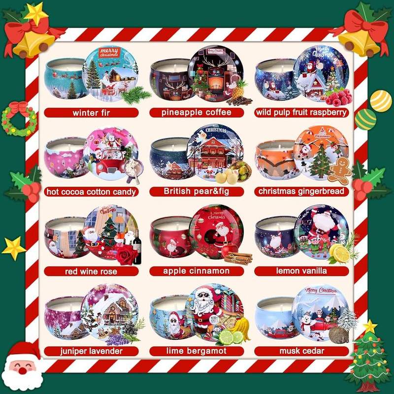 Qizeion Christmas Scented Candle Gift Set of 12 — photo 3 of 16