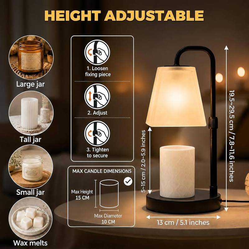 QUIGO Frosted White Shade Candle Warmer Lamp, Black — photo 3 of 16
