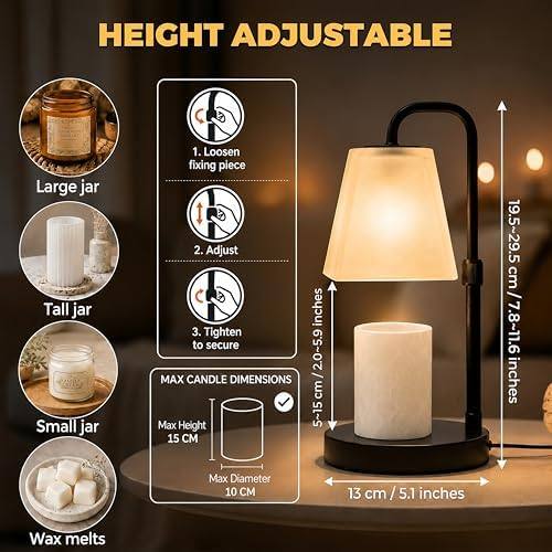 QUIGO Frosted White Shade Candle Warmer Lamp, Black — photo 4 of 16