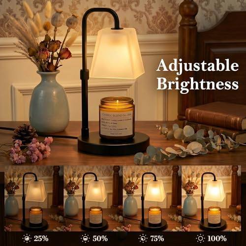 QUIGO Frosted White Shade Candle Warmer Lamp, Black — photo 6 of 16