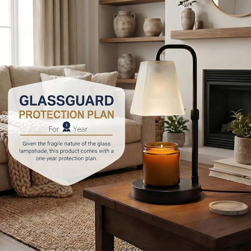 QUIGO Frosted White Shade Candle Warmer Lamp, Black — photo 11 of 16