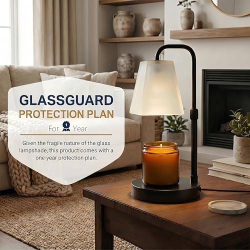 QUIGO Frosted White Shade Candle Warmer Lamp, Black — photo 12 of 16