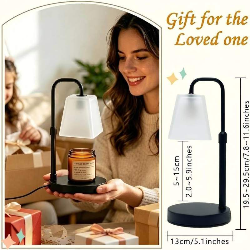 QUIGO Frosted Glass Candle Warmer Lamp, Black Metal — photo 3 of 17