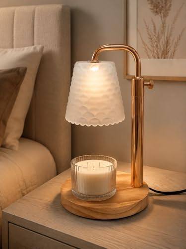 QUIGO Gold & Rubberwood Candle Warmer Lamp — photo 2 of 11