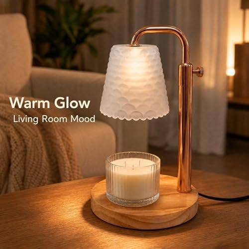 QUIGO Gold & Rubberwood Candle Warmer Lamp — photo 6 of 11