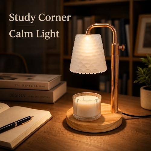 QUIGO Gold & Rubberwood Candle Warmer Lamp — photo 10 of 11